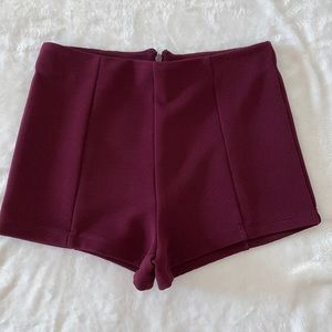 Burgundy pinup shorts